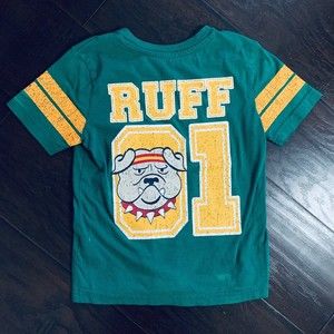 HOLLYWOOD Jean Little Boy Cute Bulldog Sports Jersey Graphic T-Shirt | Size: 5